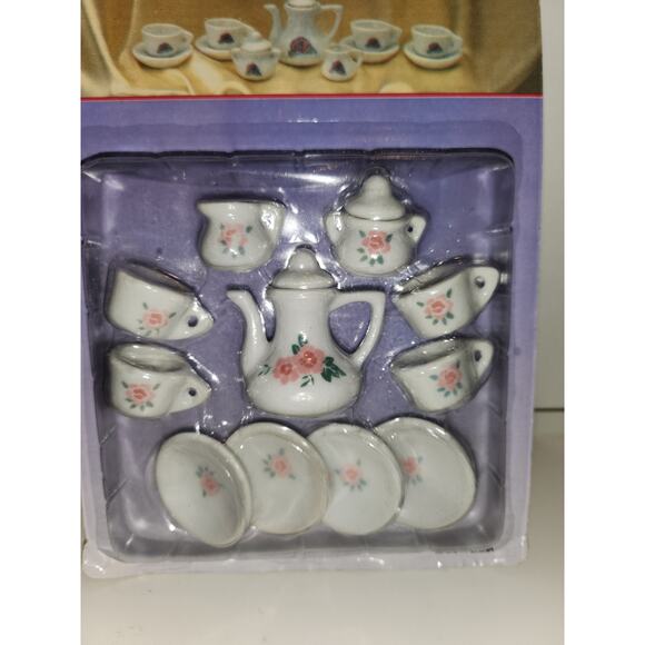 Mini Bone China Tea Set NOS 13 pcs vintage - Picture 2 of 2